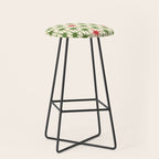 Christmas Starbursts - Atomic Age Xmas Holiday Pattern in Red and Retro Green on Cream Stool Gallery Image 1