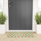 Christmas Starbursts - Atomic Age Xmas Holiday Pattern in Red and Retro Green on Cream Welcome Mat Gallery Image 3