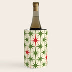 Christmas Starbursts - Atomic Age Xmas Holiday Pattern in Red and Retro Green on Cream Wine Chiller Gallery Image 1