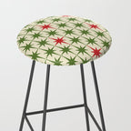 Christmas Starbursts - Atomic Age Xmas Holiday Pattern in Red and Retro Green on Cream Stool Gallery Image 2
