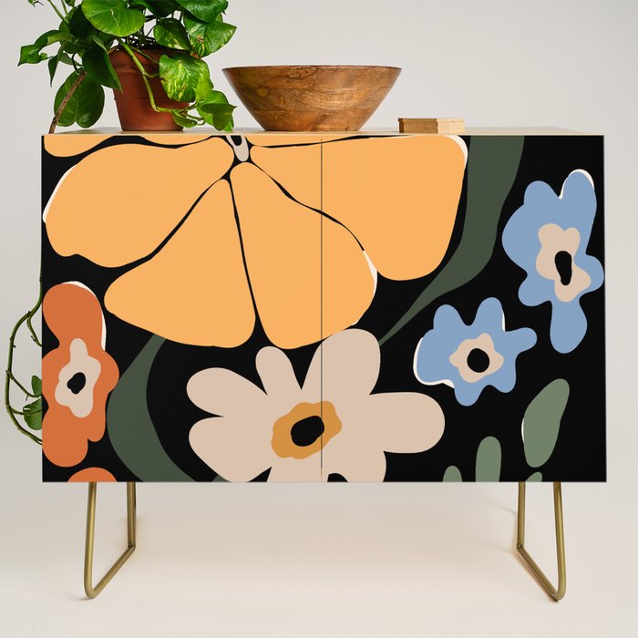 blooming big floral night  Credenza Gallery Image 1
