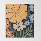 blooming big floral night  Throw Blanket Gallery Image 2