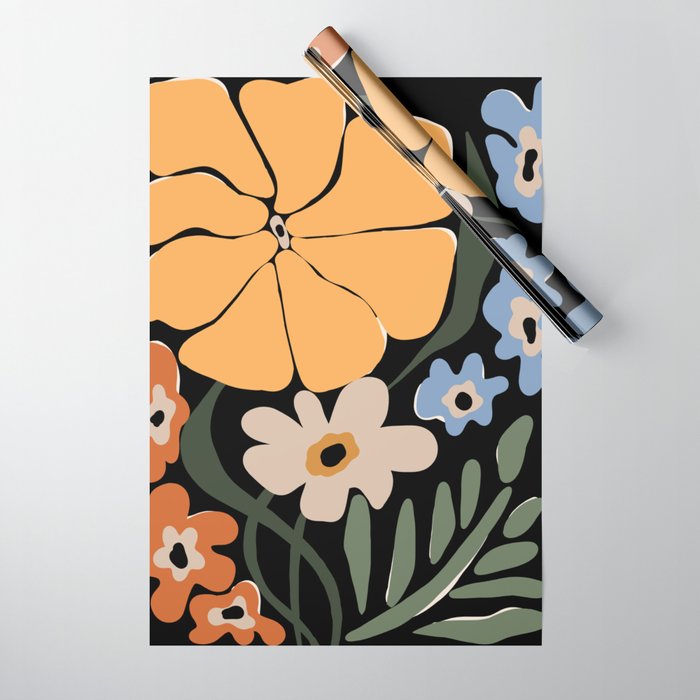 blooming big floral night  Wrapping Paper Gallery Image 1