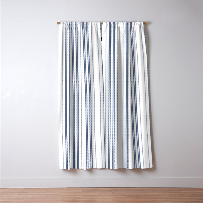 Simple blue and white stripes pattern  Window Curtain Gallery Image 3