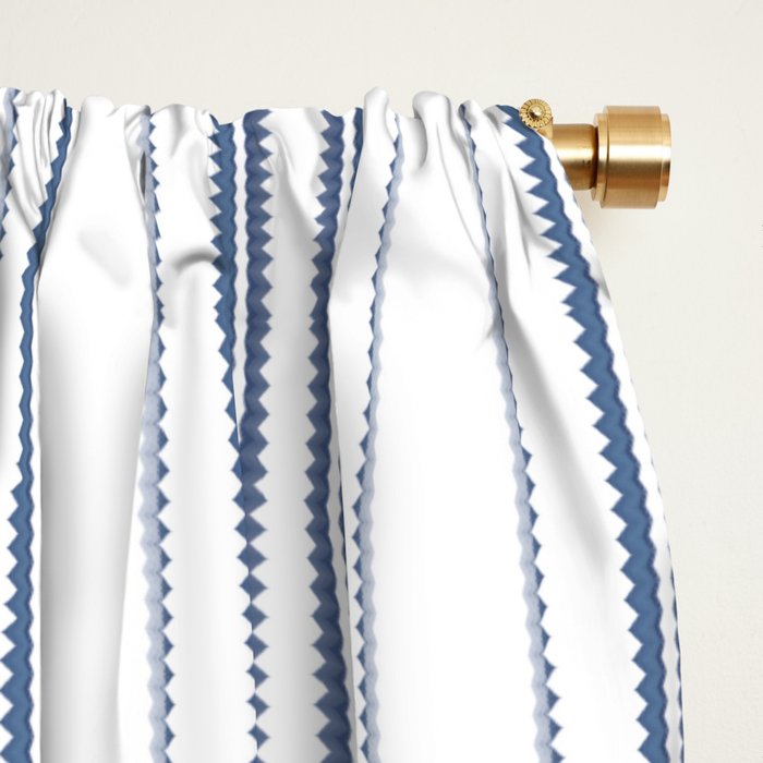 Simple blue and white stripes pattern  Window Curtain Gallery Image 2