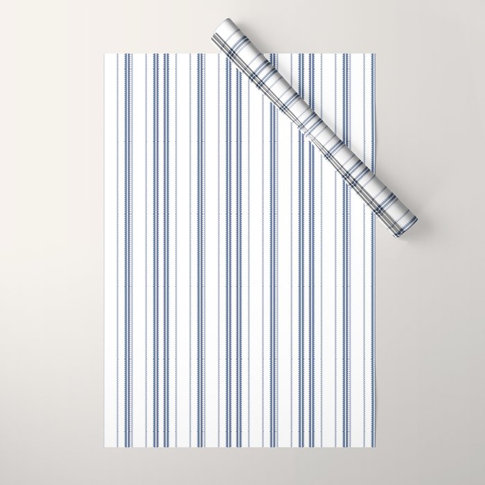 Simple blue and white stripes pattern  Wrapping Paper Gallery Image 1