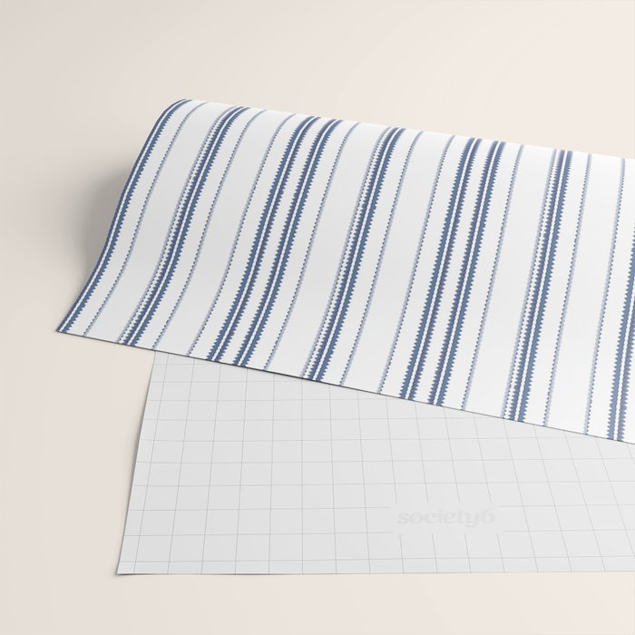 Simple blue and white stripes pattern  Wrapping Paper Gallery Image 2
