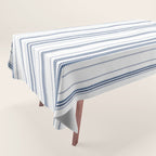 Simple blue and white stripes pattern  Tablecloth Gallery Image 1