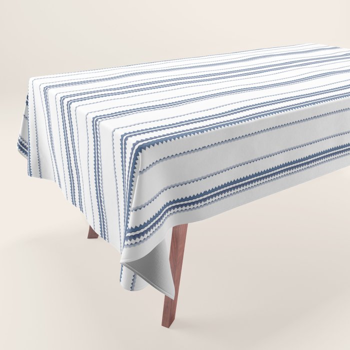 Simple blue and white stripes pattern  Tablecloth Gallery Image 1