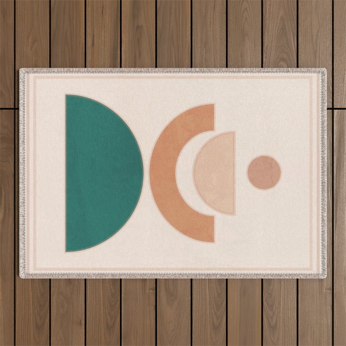Minimal Geometric Shapes 108 Outdoor Rug Gallery Image 1