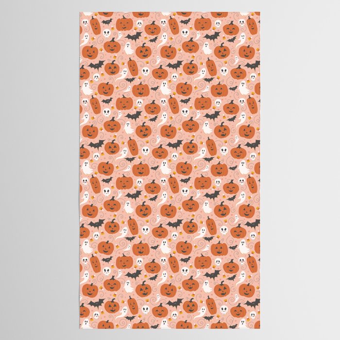 Pumpkin Party on Blush Pink Tablecloth Gallery Image 2