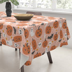 Pumpkin Party on Blush Pink Tablecloth Gallery Image 3