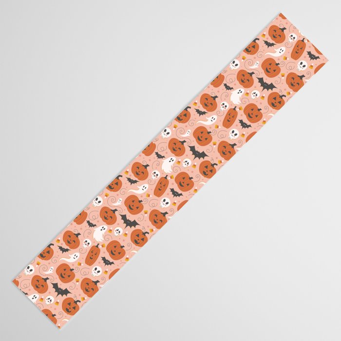 Pumpkin Party on Blush Pink Table Runner Gallery Image 3
