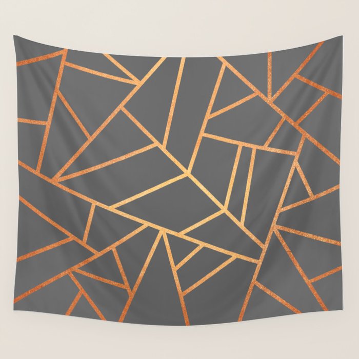 Copper And Grey Wall Tapestry Gallery Image 4