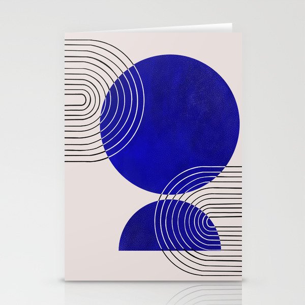 Indigo Blue Abstract Geometrical Composition Stationery Card Gallery Image 1