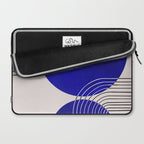 Indigo Blue Abstract Geometrical Composition Laptop Sleeve Gallery Image 2