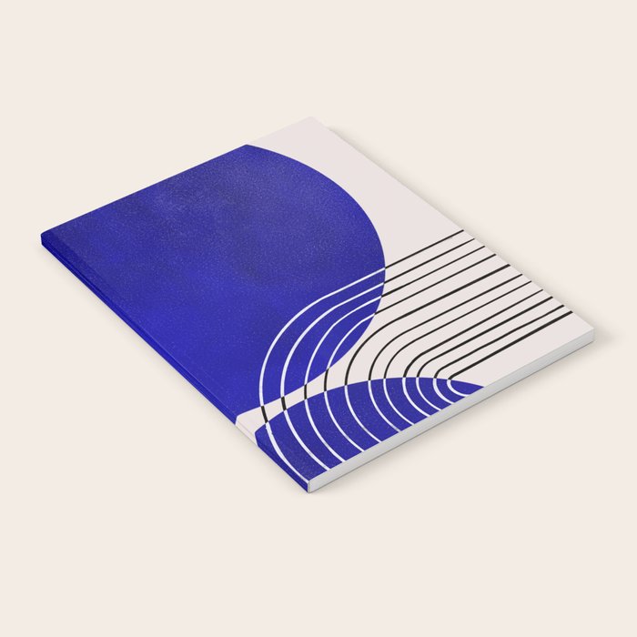 Indigo Blue Abstract Geometrical Composition Notebook Gallery Image 1