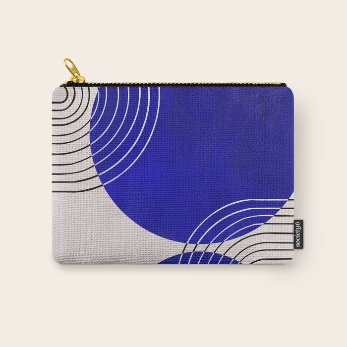 Indigo Blue Abstract Geometrical Composition Carry All Pouch Gallery Image 1