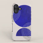 Indigo Blue Abstract Geometrical Composition iPhone Case Gallery Image 1