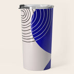 Indigo Blue Abstract Geometrical Composition Travel Mug Gallery Image 3