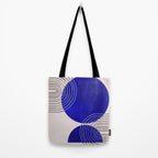 Indigo Blue Abstract Geometrical Composition Tote Bag Gallery Image 2
