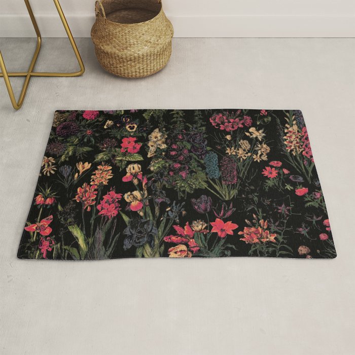 Exotic Midnight Floral Garden Rug Gallery Image 1