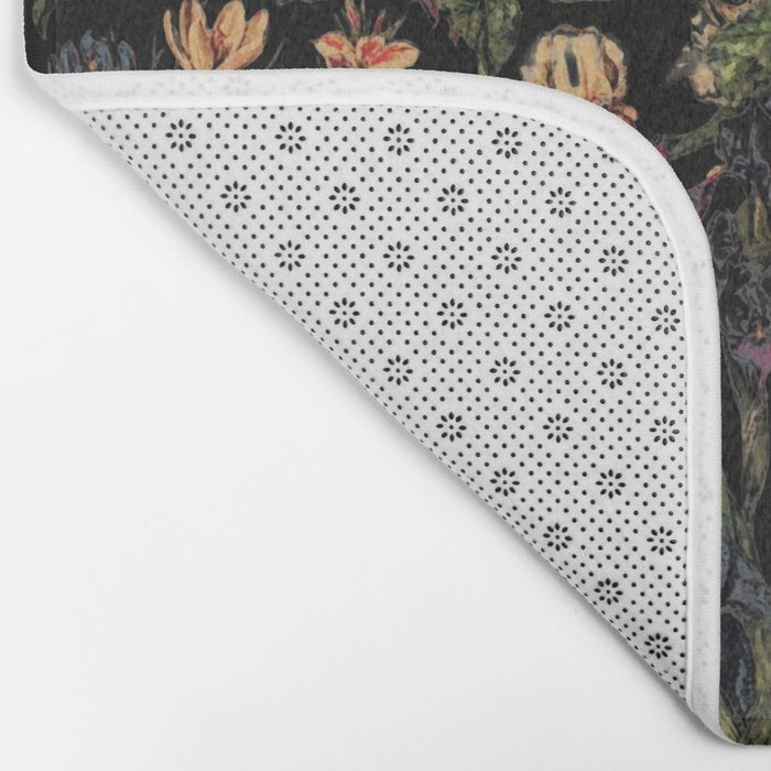 Exotic Midnight Floral Garden Bath Mat Gallery Image 2