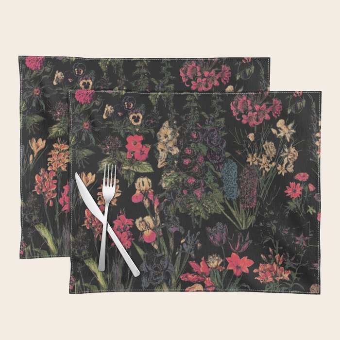 Exotic Midnight Floral Garden Placemat Gallery Image 1