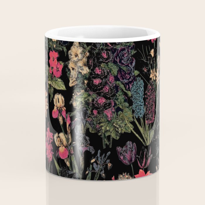 Exotic Midnight Floral Garden Coffee Mug Gallery Image 4