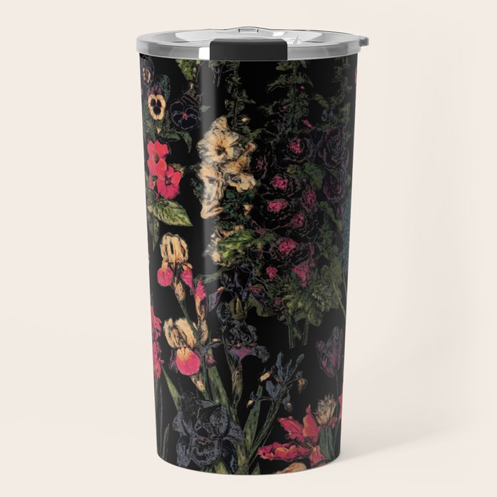 Exotic Midnight Floral Garden Travel Mug Gallery Image 1