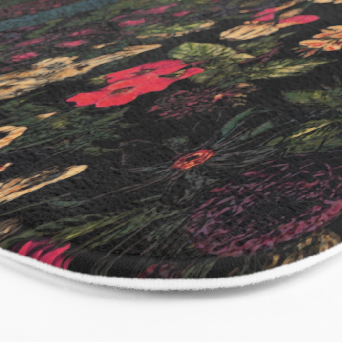 Exotic Midnight Floral Garden Bath Mat Gallery Image 3