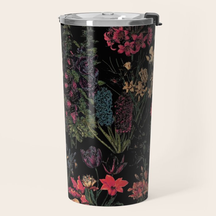 Exotic Midnight Floral Garden Travel Mug Gallery Image 2