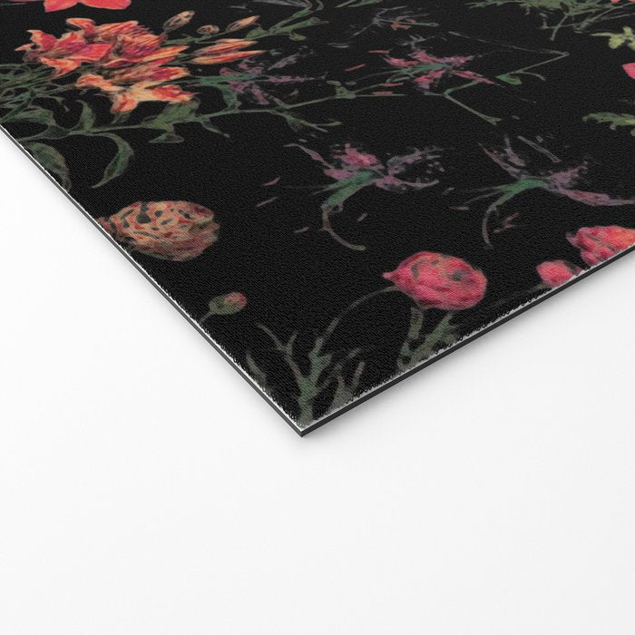 Exotic Midnight Floral Garden Welcome Mat Gallery Image 2