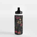Exotic Midnight Floral Garden Water Bottle Gallery Image 2
