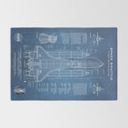 NASA Space Shuttle Blueprint in High Resolution (light blue)  Rug Gallery Image 2
