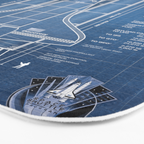 NASA Space Shuttle Blueprint in High Resolution (light blue)  Bath Mat Gallery Image 3