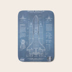 NASA Space Shuttle Blueprint in High Resolution (light blue)  Bath Mat Gallery Image 1