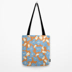Bold flowers in my garden blue on orange Tote Bag Gallery Image 2