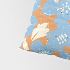 Bold flowers in my garden blue on orange Pillow Sham Gallery Image 4