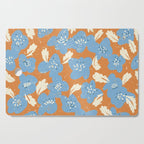 Bold flowers in my garden blue on orange Cutting Board Gallery Image 1