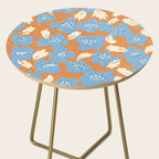 Bold flowers in my garden blue on orange Side Table Gallery Image 2