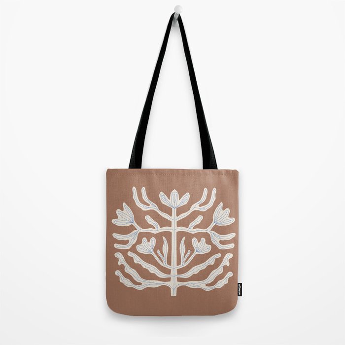 Floral Symmetry  - Inspired by PANTONE 17 1230 Mocha Mousse Tote Bag Gallery Image 2