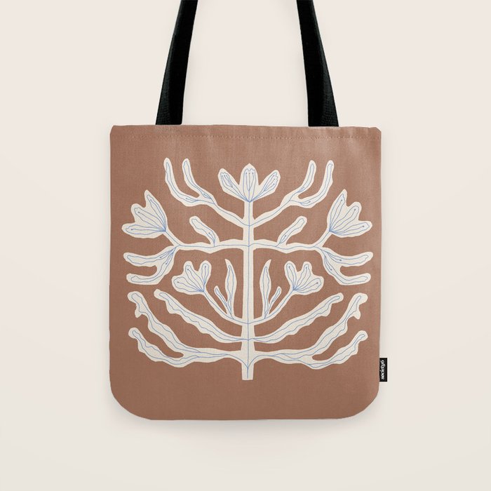 Floral Symmetry  - Inspired by PANTONE 17 1230 Mocha Mousse Tote Bag Gallery Image 1