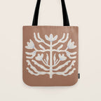 Floral Symmetry  - Inspired by PANTONE 17 1230 Mocha Mousse Tote Bag Gallery Image 1