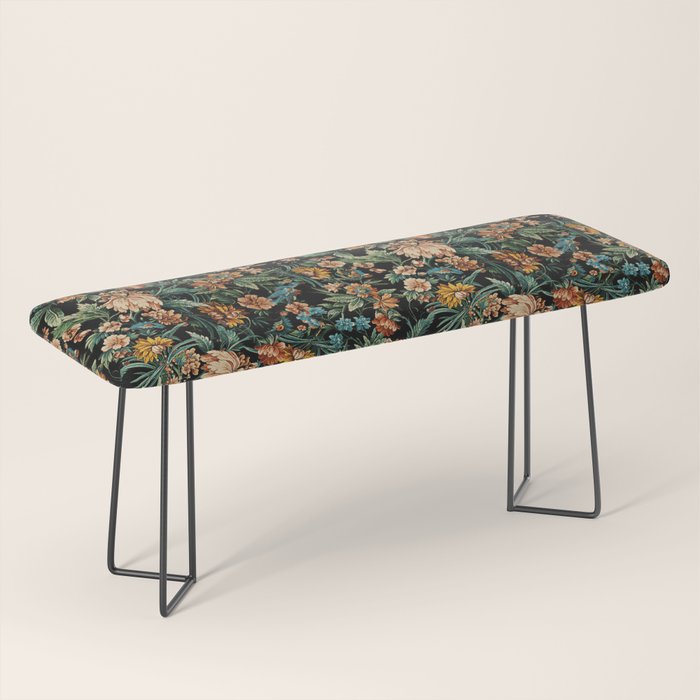 Floral and Birds Pattern Bench Gallery Image 1