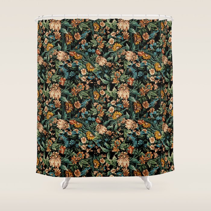 Floral and Birds Pattern Shower Curtain Gallery Image 1