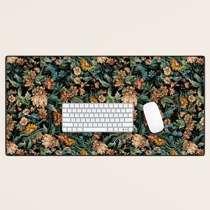 Floral and Birds Pattern Desk Mat Gallery Image 1