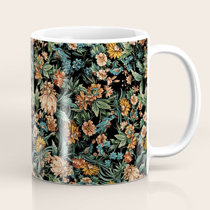 Floral and Birds Pattern Coffee Mug Gallery Image 1