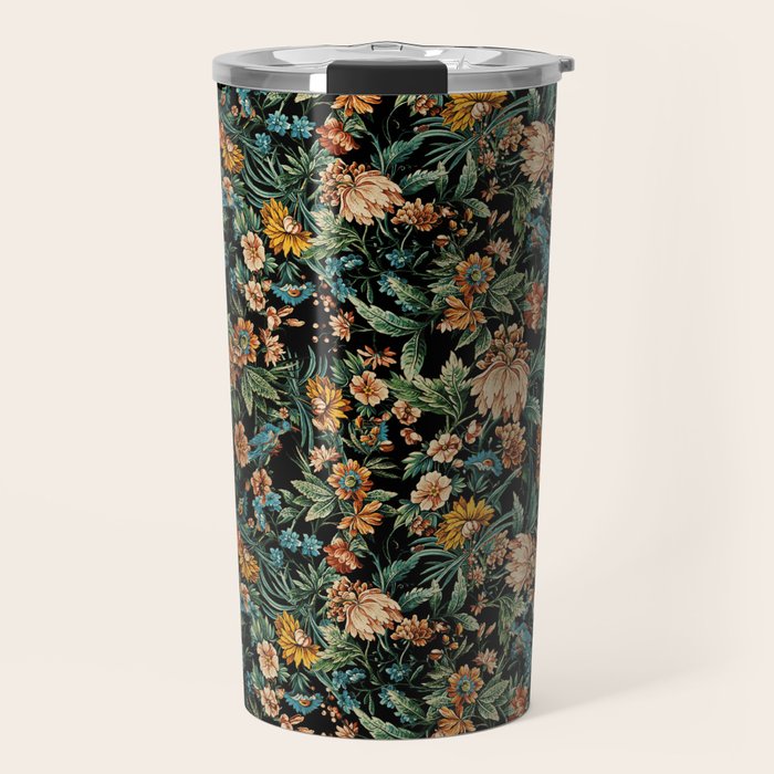 Floral and Birds Pattern Travel Mug Gallery Image 1