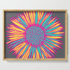 Neon Sunflower Line Art Serving Tray Gallery Image 1